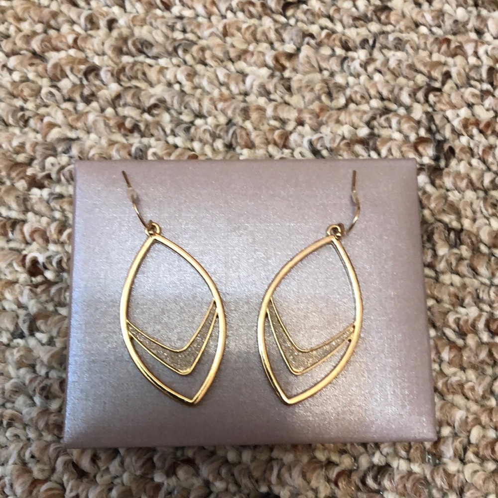 Brand new earrings gold and diamond looking.